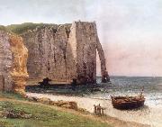 Gustave Courbet Cliff at Etretat painting